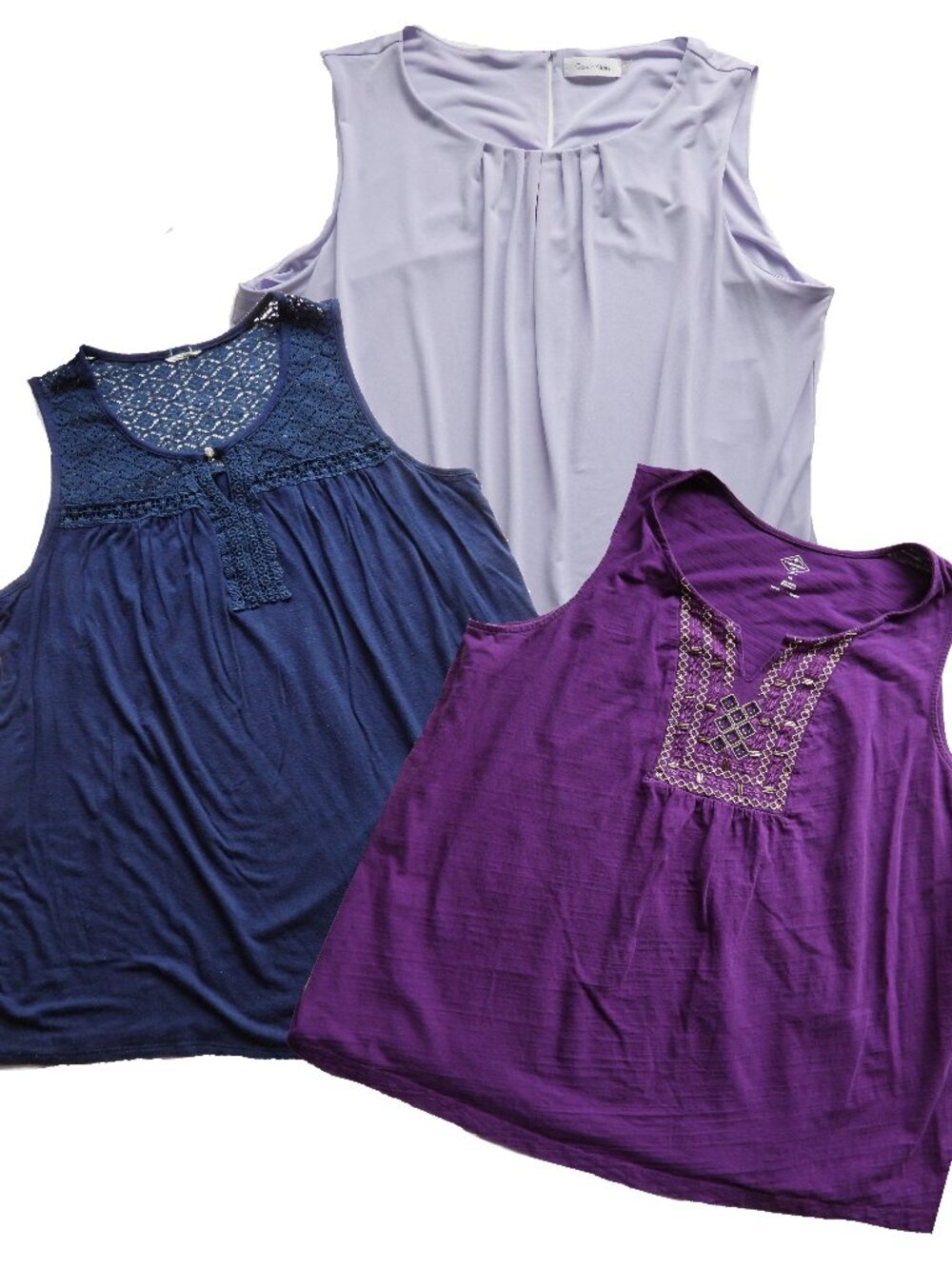3 Womens 1X Sleeveless Shirts